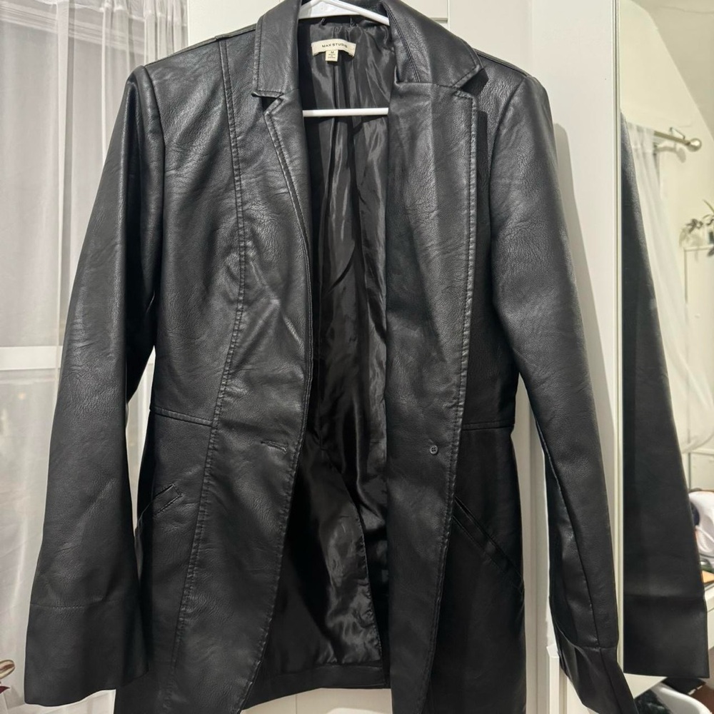 Max Studio Black Leather Jacket